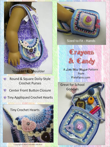 Crayons & Candy Crochet Pattern for 18" Dolls