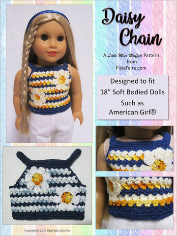 Daisy Chain Crochet Pattern for 18" Dolls