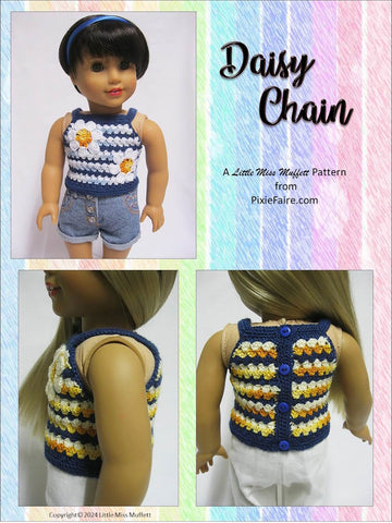 Daisy Chain Crochet Pattern for 18" Dolls