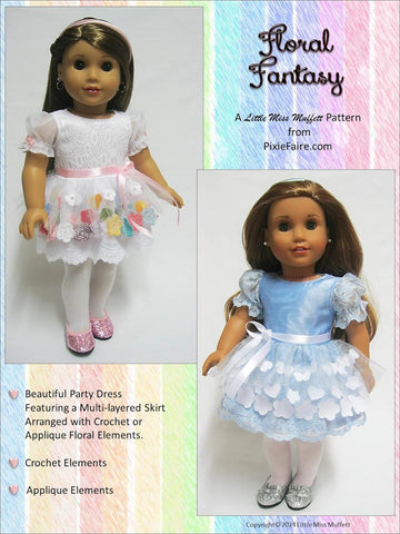 Floral Fantasy 18" Doll Clothes Pattern