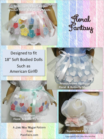 Floral Fantasy 18" Doll Clothes Pattern