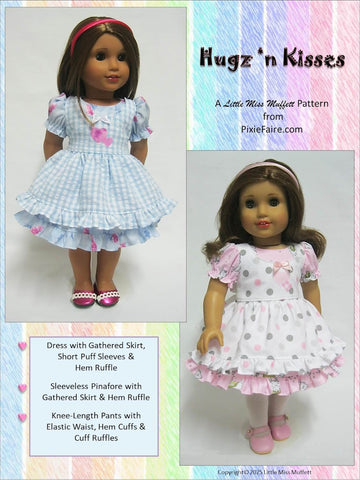 Little Miss Muffett 18 Inch Modern Hugz 'n Kisses 18" Doll Clothes Pattern Pixie Faire