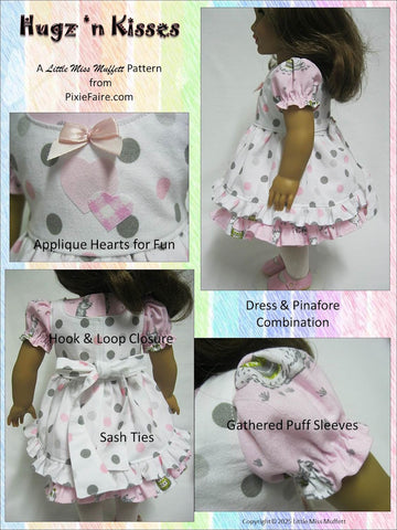 Little Miss Muffett 18 Inch Modern Hugz 'n Kisses 18" Doll Clothes Pattern Pixie Faire