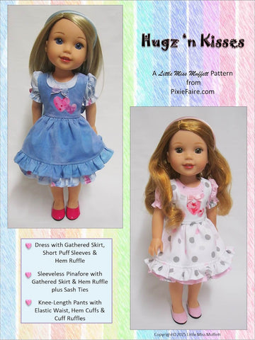 Little Miss Muffett WellieWishers Hugz 'n Kisses 14.5" Doll Clothes Pattern Pixie Faire