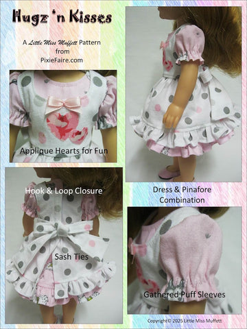 Little Miss Muffett WellieWishers Hugz 'n Kisses 14.5" Doll Clothes Pattern Pixie Faire