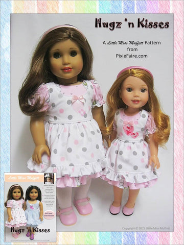 Little Miss Muffett WellieWishers Hugz 'n Kisses 14.5" Doll Clothes Pattern Pixie Faire