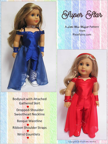 Little Miss Muffett 18 Inch Modern Super Star Pattern 18 Inch Doll Clothes Pattern Pixie Faire