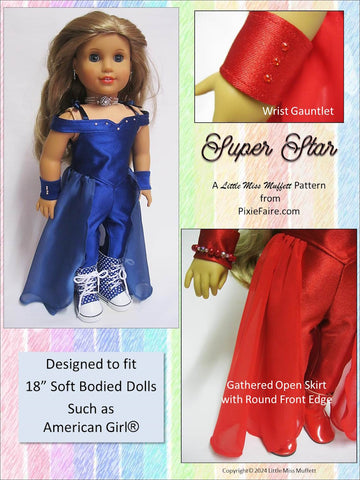 Super Star Pattern 18 Inch Doll Clothes Pattern