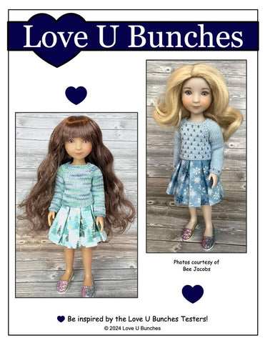 Love U Bunches Knitting Let it Snow! Sweater Knitting Pattern for 12" Siblies™ Dolls Pixie Faire