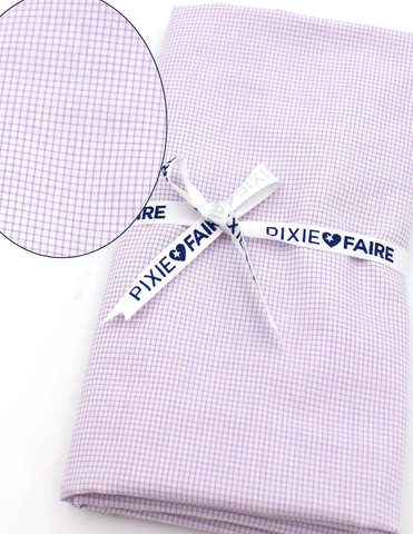 Pixie Faire Pixie Cuts Pixie Cuts Fabric 1 Yard Pre-Cut - Pima Cotton Windowpane Lavender Pixie Faire