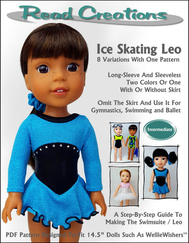 Read Creations WellieWishers Ice-Skating Leo 14.5" Doll Clothes Pattern Pixie Faire