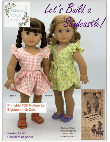 Let's Build a Sandcastle! 18" Doll Clothes Pattern