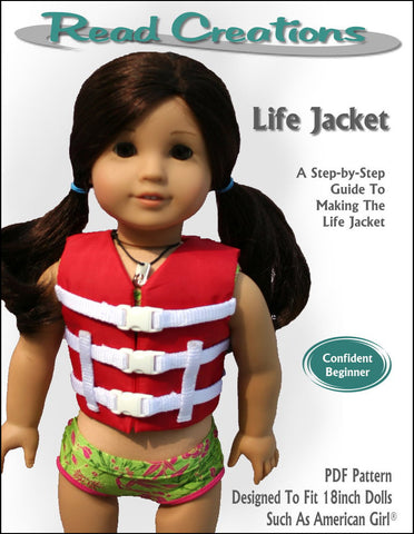 Read Creations 18 Inch Modern Life Jacket 18" Doll Clothes Pattern Pixie Faire