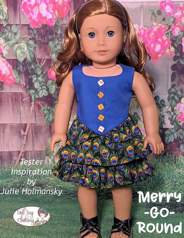 Doll Tag Clothing 18 Inch Modern Merry Go Round Party Dress 18" Doll Clothes Pattern Pixie Faire