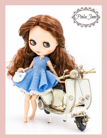 Pinku Jane Blythe/Pullip Miss Audrey Dress and Petticoat Crochet Pattern For 12" Blythe Dolls Pixie Faire