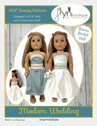 Modern Wedding 18" Doll Clothes Pattern