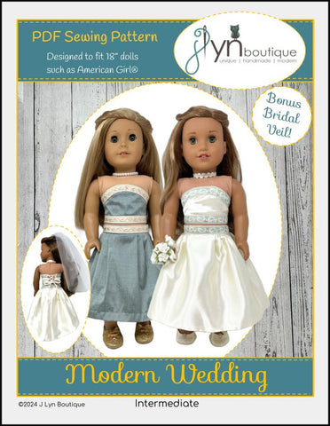 Modern Wedding 18" Doll Clothes Pattern