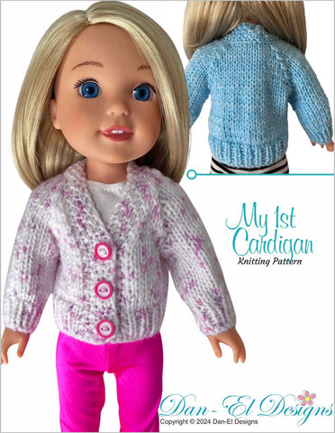 My 1st Cardigan 14-14.5" Doll Clothes Knitting Pattern