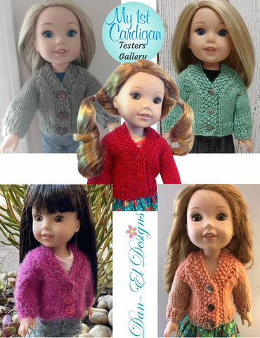 My 1st Cardigan 14-14.5" Doll Clothes Knitting Pattern