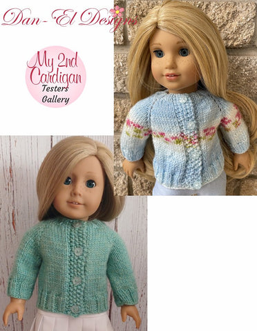 My 2nd Cardigan 18" Doll Clothes Knitting Pattern