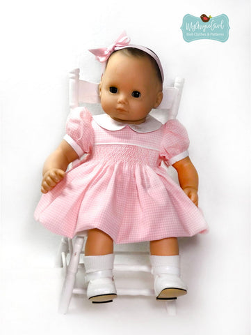 My Angie Girl 18 Inch Modern Classic Yoke Dress 18" Doll and 15" Baby Doll Clothes Pattern Pixie Faire