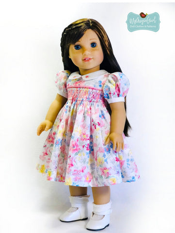 My Angie Girl 18 Inch Modern Classic Yoke Dress 18" Doll and 15" Baby Doll Clothes Pattern Pixie Faire