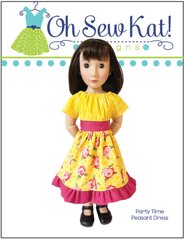 Oh Sew Kat A Girl For All Time Party Time Peasant Dress Doll Clothes Pattern for 16" A Girl For All Time® Dolls Pixie Faire