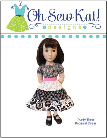 Oh Sew Kat A Girl For All Time Party Time Peasant Dress Doll Clothes Pattern for 16" A Girl For All Time® Dolls Pixie Faire