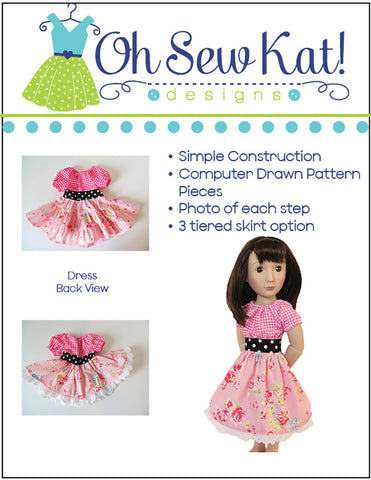 Oh Sew Kat A Girl For All Time Party Time Peasant Dress Doll Clothes Pattern for 16" A Girl For All Time® Dolls Pixie Faire