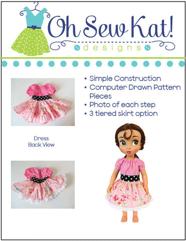 Party Time Peasant Dress 16" Doll Clothes Pattern for Disney® Animator® Dolls