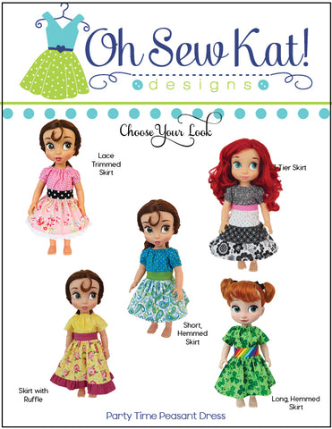 Party Time Peasant Dress 16" Doll Clothes Pattern for Disney® Animator® Dolls