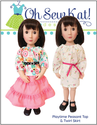 Playtime Peasant Top & Twirl Skirt Doll Clothes Pattern for 16" A Girl For All Time® Dolls