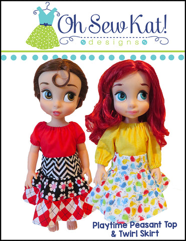 Playtime Peasant Top & Twirl Skirt Doll Clothes Pattern for 16" Disney® Animator Dolls