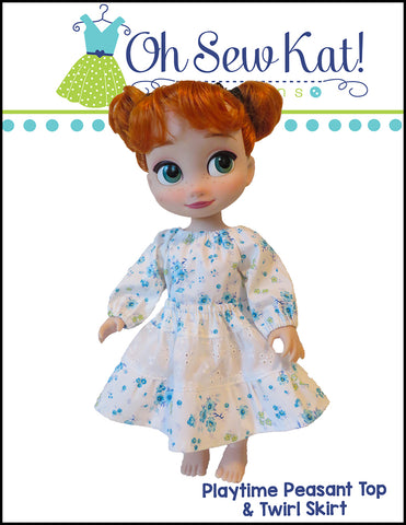 Playtime Peasant Top & Twirl Skirt Doll Clothes Pattern for 16" Disney® Animator Dolls