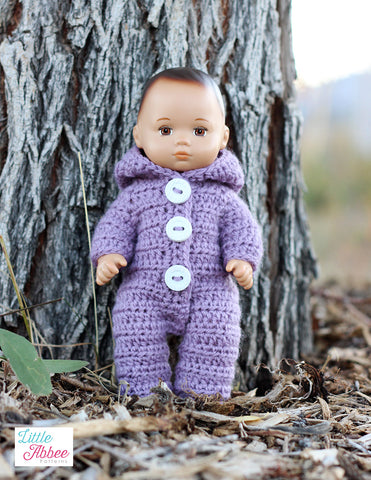 Little Abbee 8" Baby Dolls Baby Jumpsuit 8" Baby Doll Clothes Crochet Pattern Pixie Faire