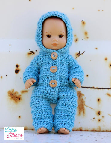 Little Abbee 8" Baby Dolls Baby Jumpsuit 8" Baby Doll Clothes Crochet Pattern Pixie Faire