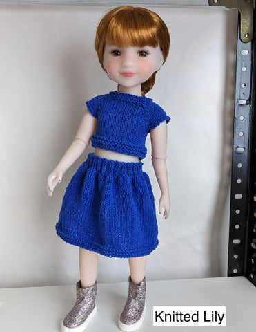 Ice Silk Top and Skirt Knitting Pattern for 14.5-15" Dolls