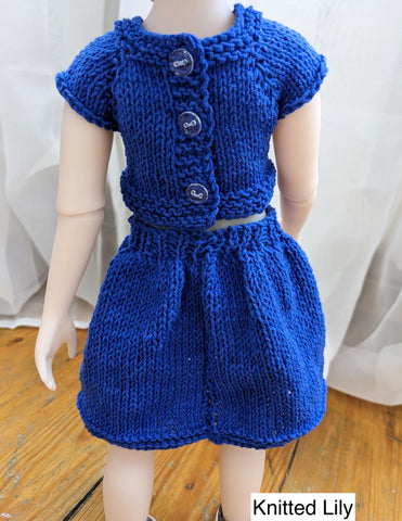 Ice Silk Top and Skirt Knitting Pattern for 14.5-15" Dolls