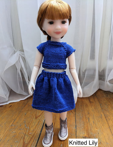 Ice Silk Top and Skirt Knitting Pattern for 14.5-15" Dolls