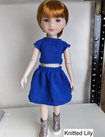 Ice Silk Top and Skirt Knitting Pattern for 14.5-15" Dolls