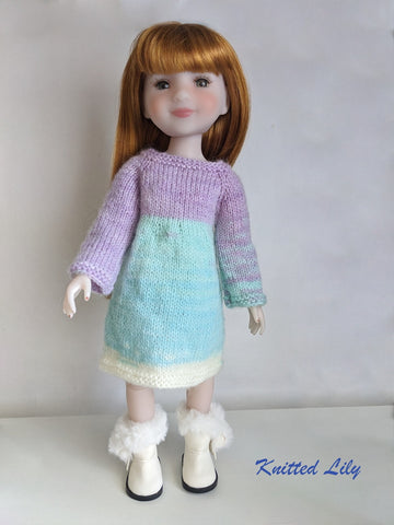 Calla Tunic Knitting Pattern for 15" Ruby Red Fashion Friends® Dolls