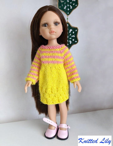 Kerria Dress Knitting Pattern for 13" Paola Reina Dolls