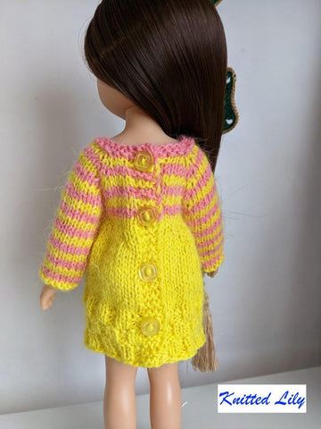 Kerria Dress Knitting Pattern for 13" Paola Reina Dolls