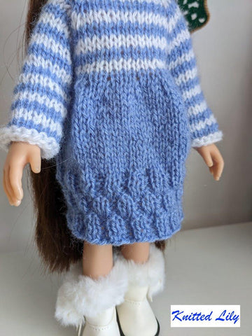 Kerria Dress Knitting Pattern for 13" Paola Reina Dolls