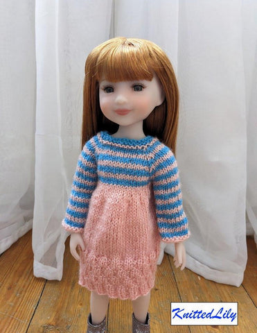 Knitted Lily Ruby Red Fashion Friends Kerria Dress Knitting Pattern for 15" Ruby Red Fashion Friends Dolls Pixie Faire