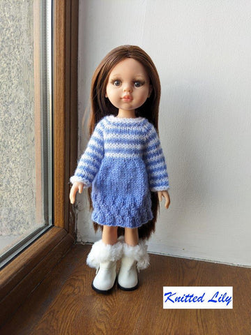 Kerria Dress Knitting Pattern for 13" Paola Reina Dolls