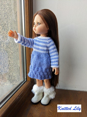 Kerria Dress Knitting Pattern for 13" Paola Reina Dolls