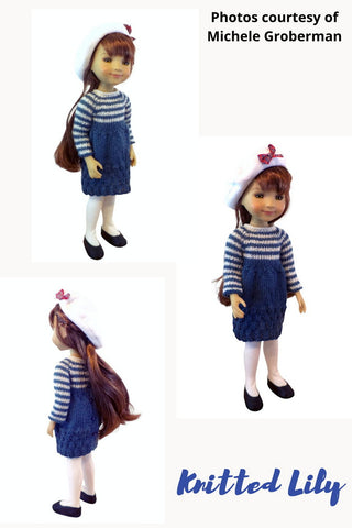 Knitted Lily Ruby Red Fashion Friends Kerria Dress Knitting Pattern for 15" Ruby Red Fashion Friends Dolls Pixie Faire