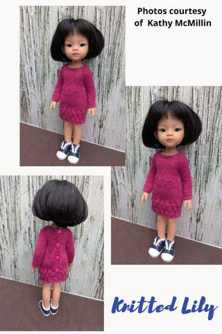 Kerria Dress Knitting Pattern for 13" Paola Reina Dolls