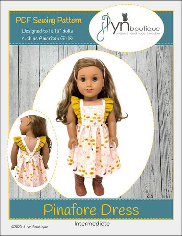 J Lyn Boutique 18 Inch Modern Pinafore Dress 18" Doll Clothes Pattern Pixie Faire